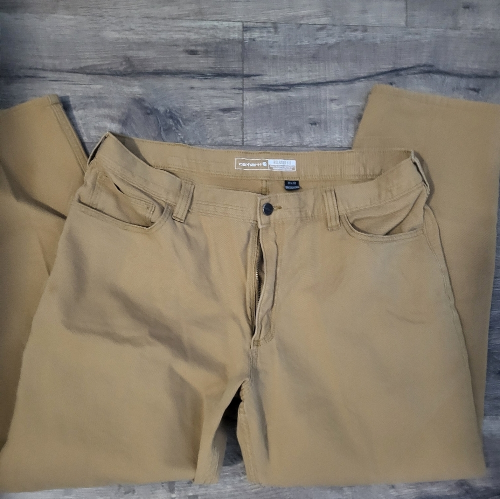 Carhartt Pants Mens 38 X 30 Brown Rugged Flex Relaxed Fit Canvas 5-Pocket Work